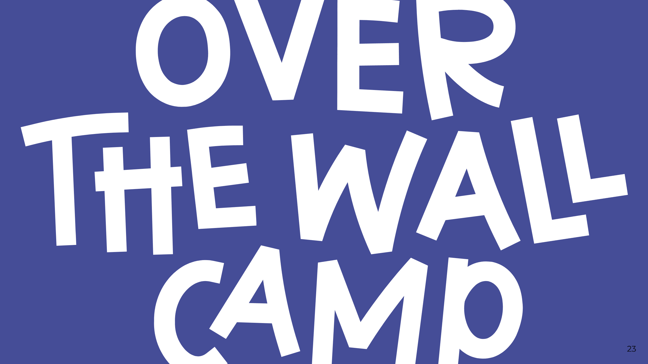 Over The Wall Camp logo on blue background