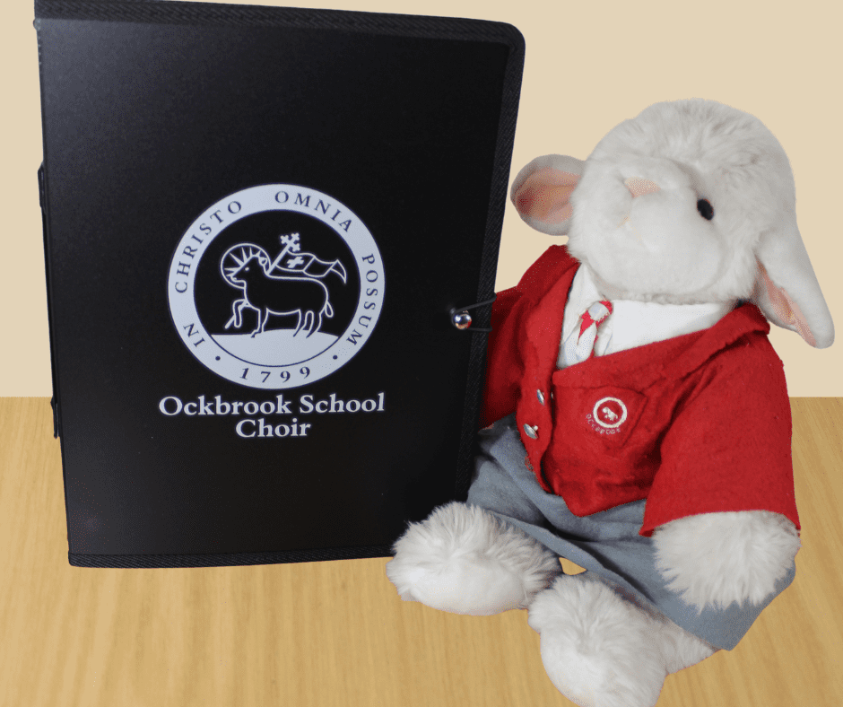 Ockbrook School mascot Agnus the Lamb